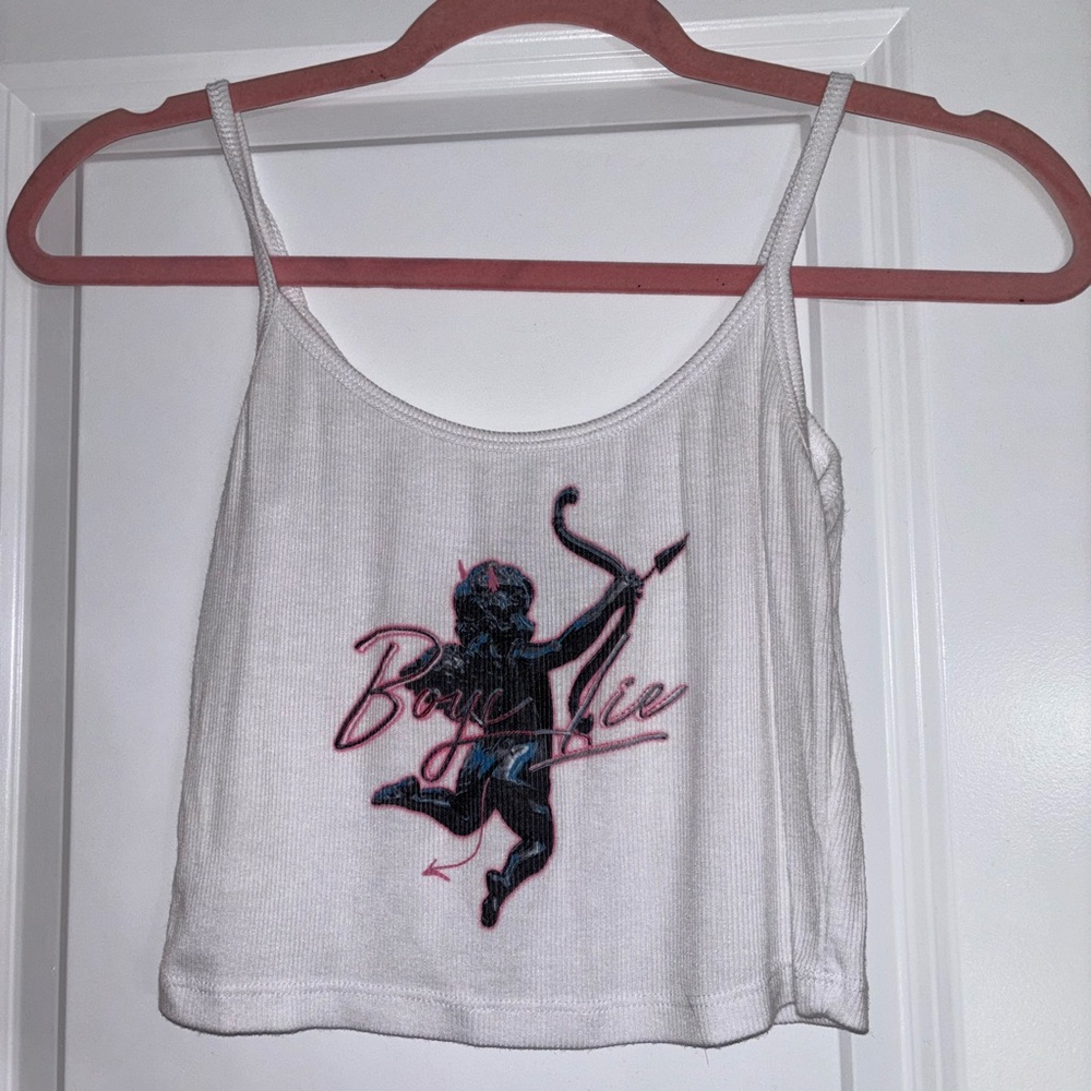 Boys lie white crop top